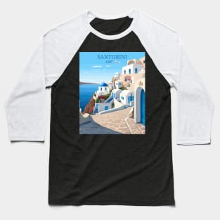 Santorini, Greece, Travel Print, Travel Wall Art, Travel Home Décor, Travel Gift Art Baseball T-Shirt
